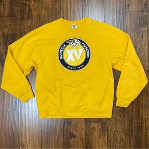 NASHVILLE PREDATORS Sweatshirt XV 15th Anniversary Embroidered Jerzees LARGE